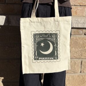 pakistan stamp tote bag