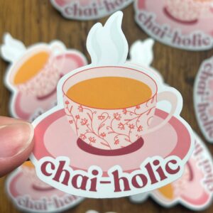 chaiholic sticker | chai sticker